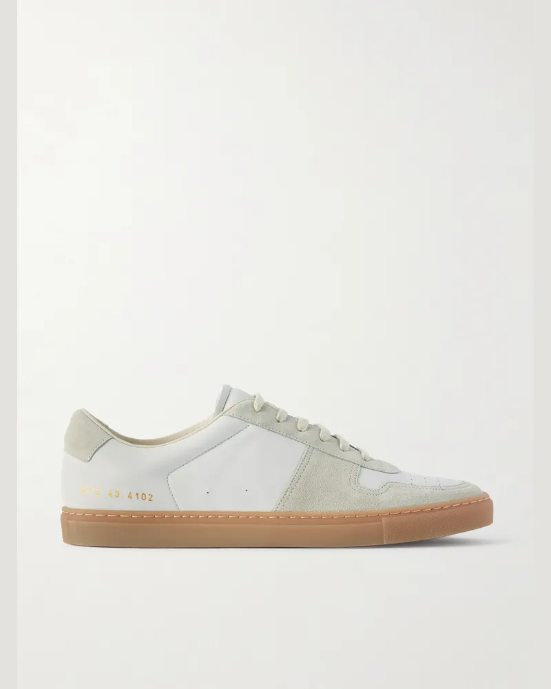 Common Projects Bball Sneakers aus Leder mit Velourslederbesatz Weiß