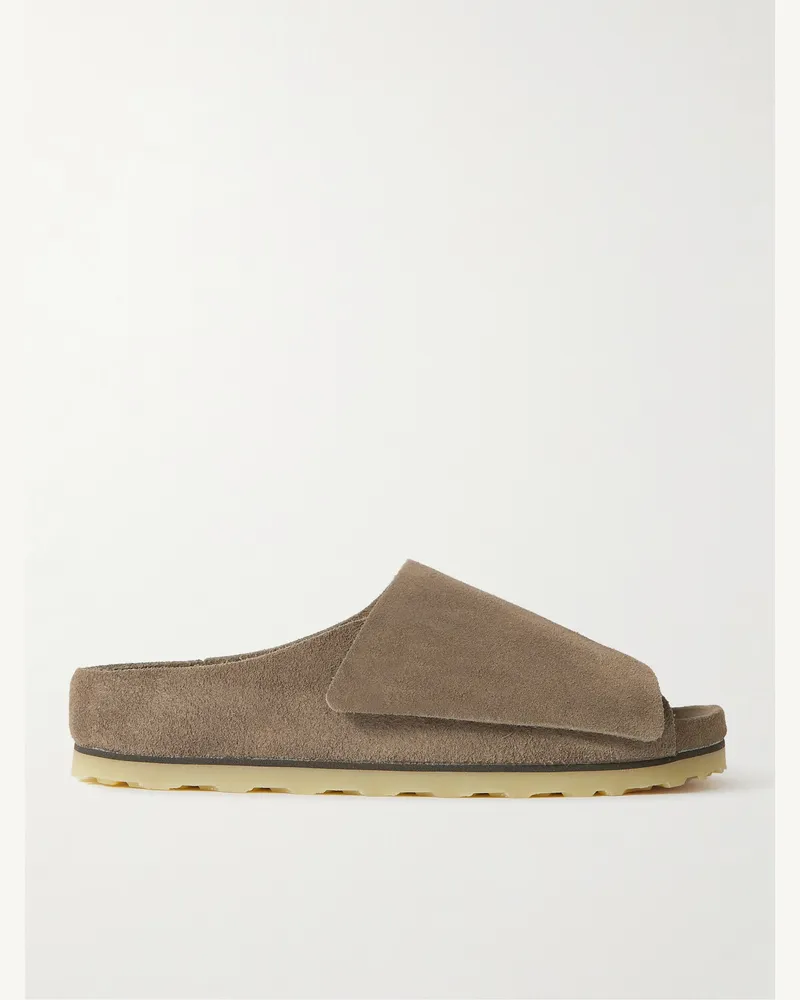 Birkenstock Fear of God Pantoletten aus Veloursleder Braun