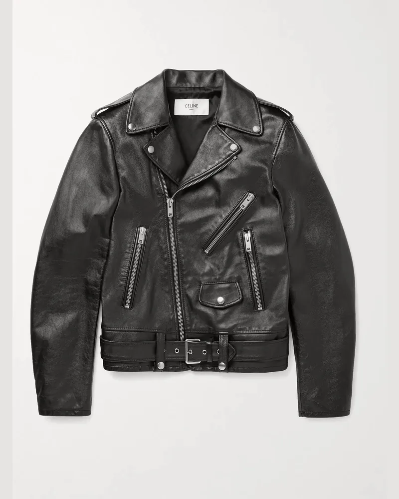 Celine Lederjacke Schwarz