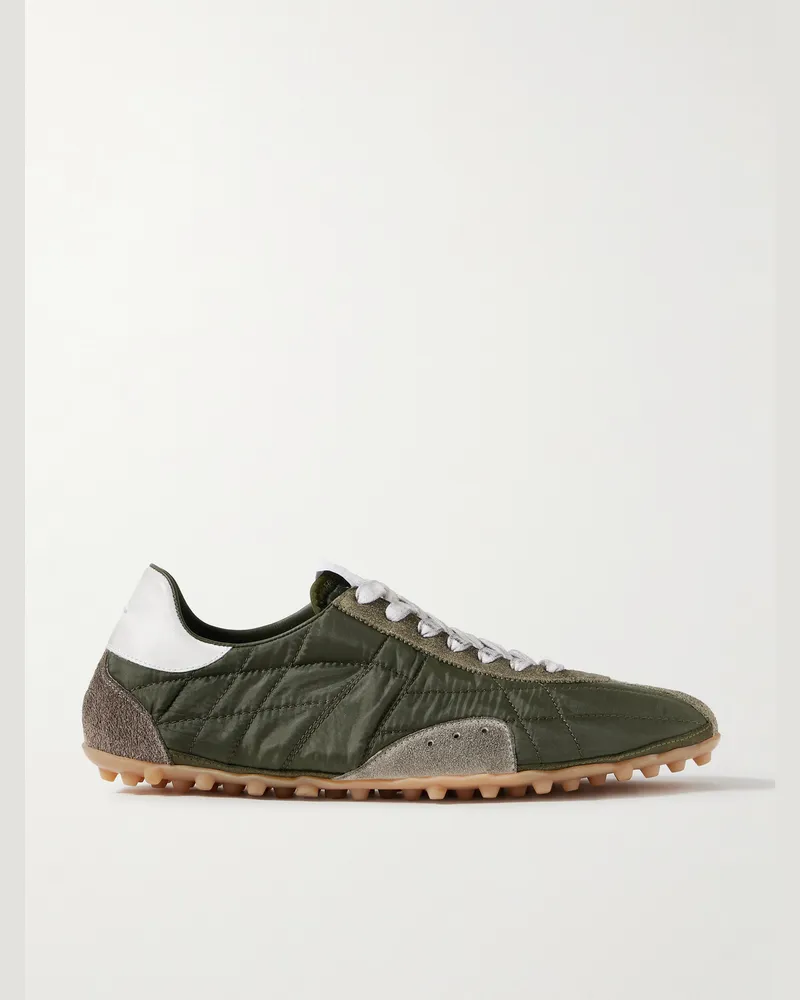 Maison Margiela Sprinters Sneakers aus Nylon mit Besatz aus Leder und Veloursleder Grün
