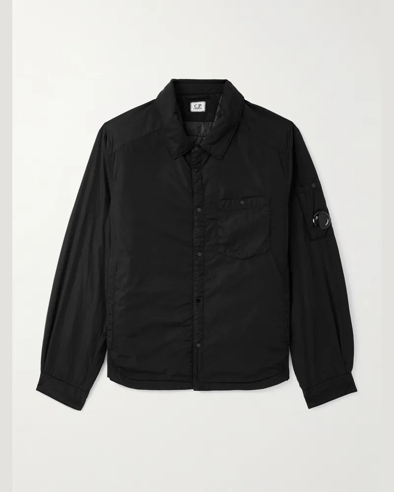 C.P. Company Hemdjacke aus wattiertem „Chrome-R“-Material Schwarz