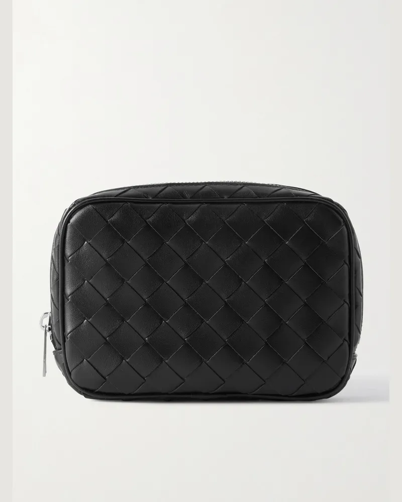 Bottega Veneta Etui aus Intrecciato-Leder Schwarz