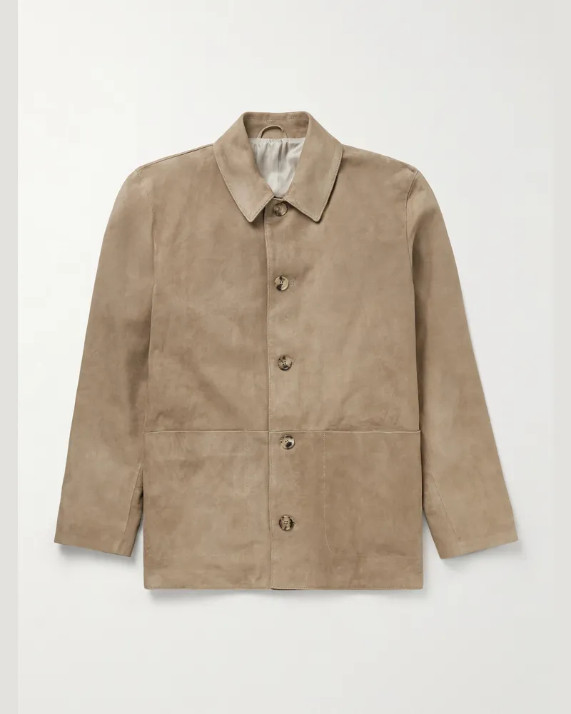 SAMAN AMEL Suede Jacket Brown