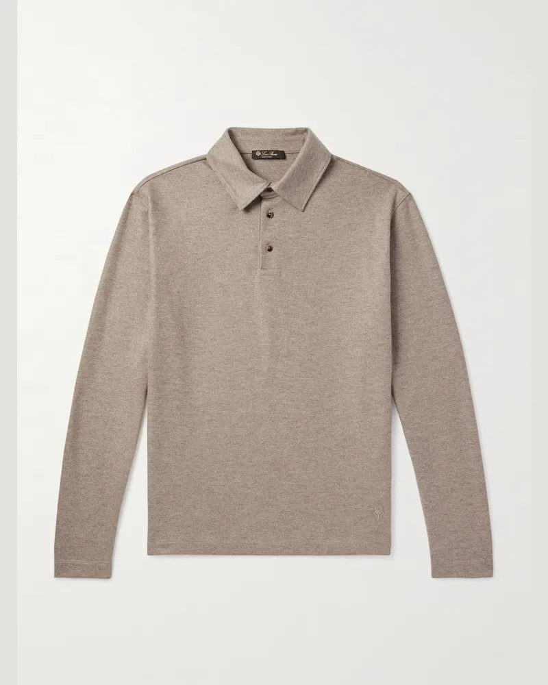 Loro Piana Pullover aus Kaschmir mit Polokragen Neutral