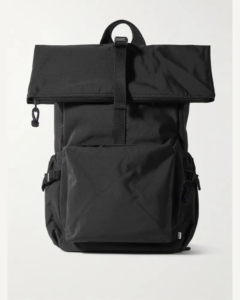 NN 07 9019 Rucksack aus recyceltem Ripstop Schwarz