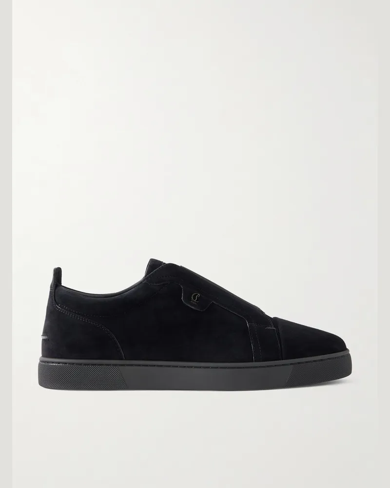 Christian Louboutin St Louis Suede Slip-On Sneakers Black