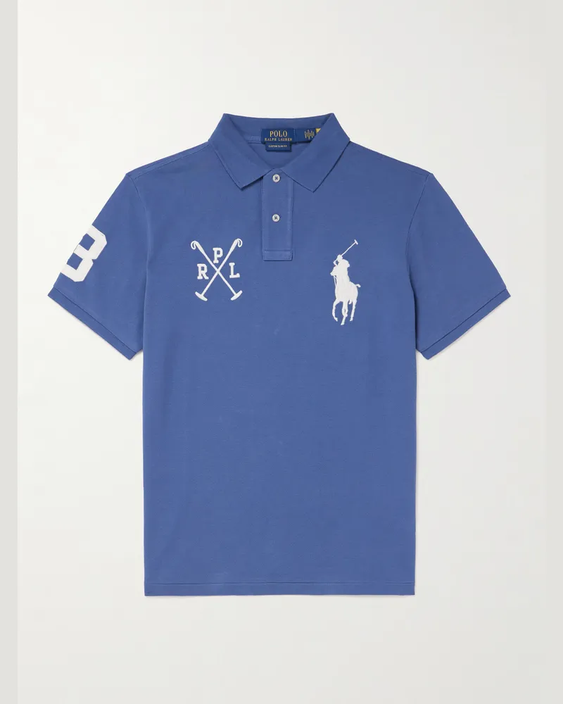 Ralph Lauren Polohemd aus Baumwoll-Piqué mit Logostickerei Blau