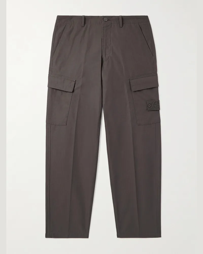 Stone Island Ghost gerade geschnittene Cargohose aus Baumwolle mit Logodetail Braun
