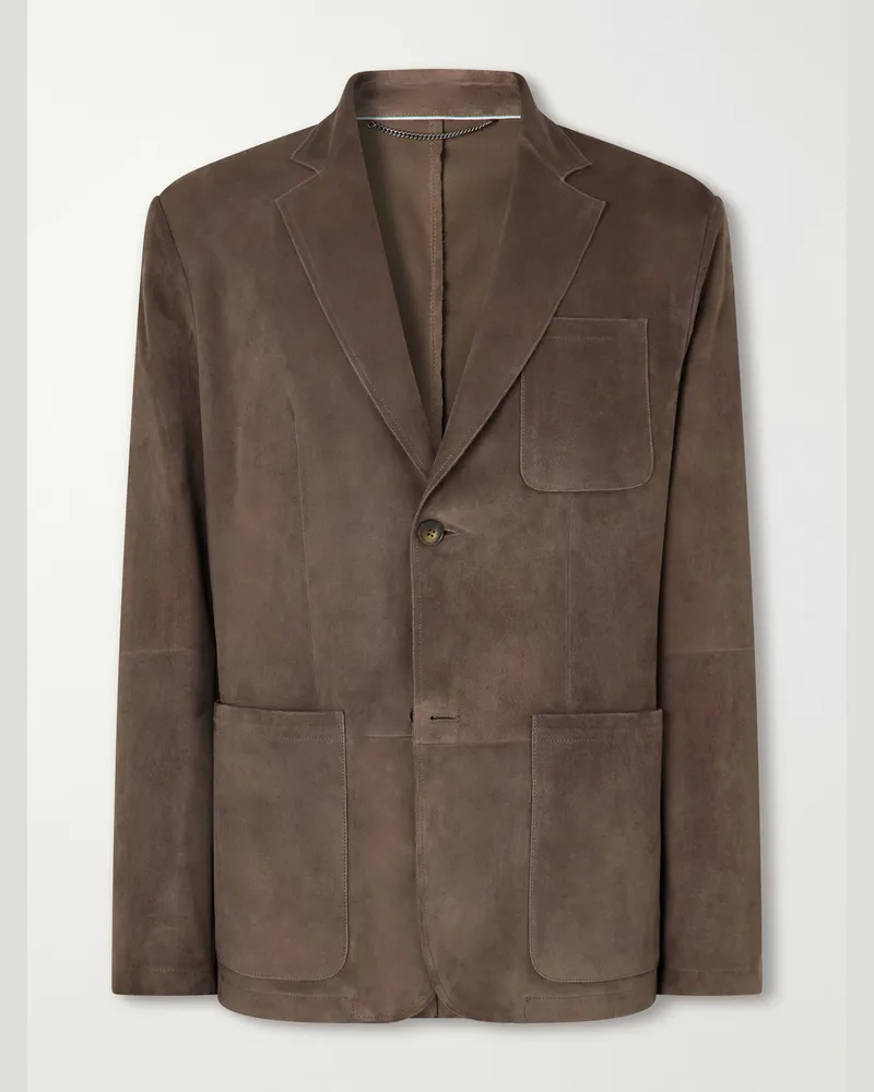 Canali Suede Blazer Brown