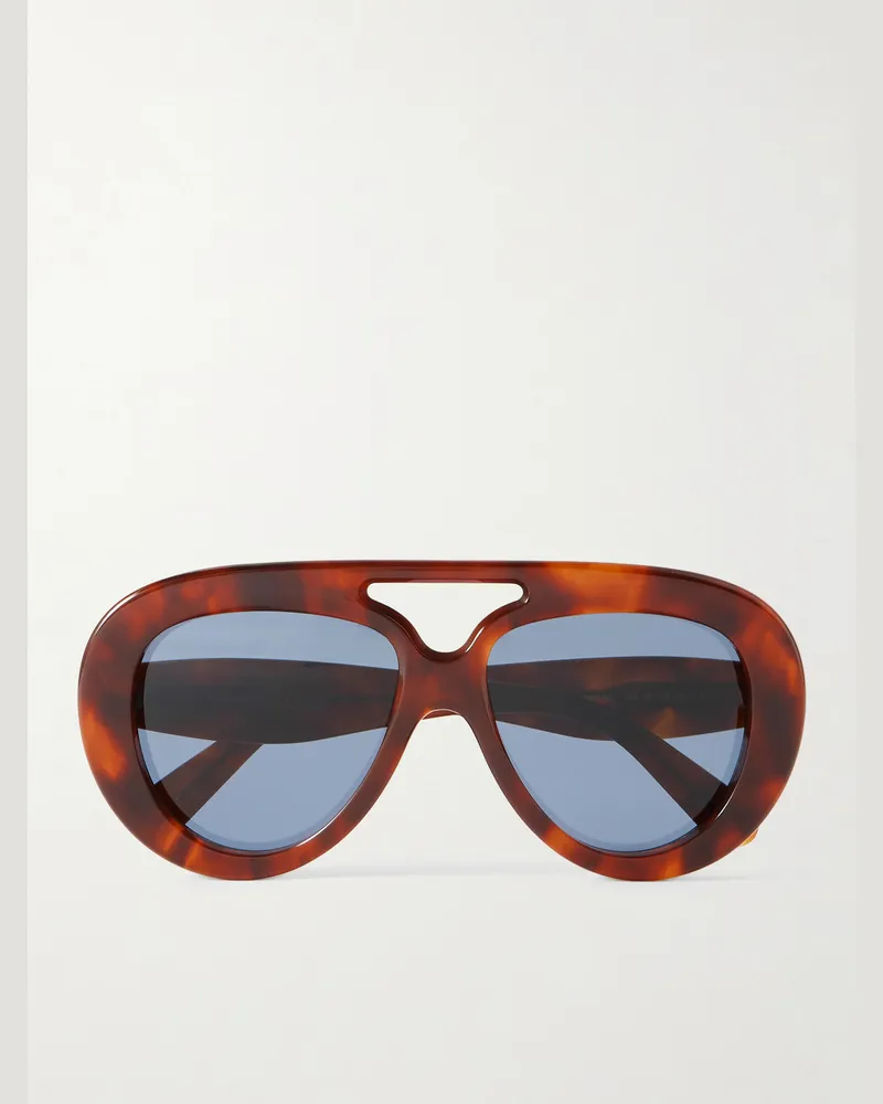 Loewe Curvy Pilotensonnenbrille aus Azetat in Schildpattoptik Horn