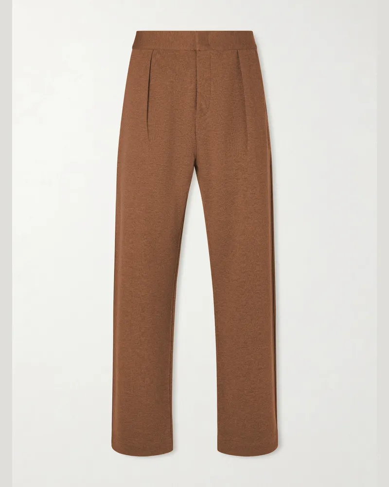Loro Piana Wide-Leg Wool and Cashmere-Blend Trousers Brown