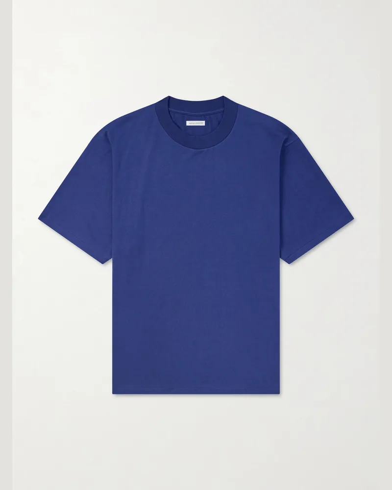 Kaptain Sunshine Suvin Supima Cotton-Jersey T-Shirt Blue