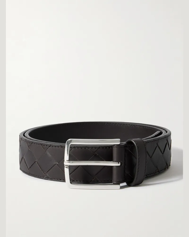 Bottega Veneta Gürtel aus Intrecciato-Leder, 3,5 cm Braun