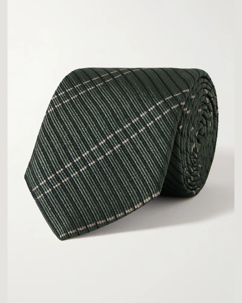 MR P. Krawatte aus Seiden-Twill mit Karomuster, 8 cm Grün