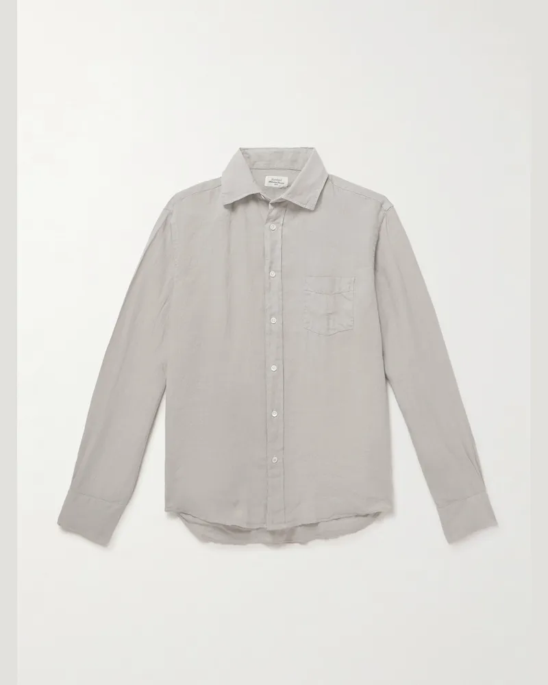 Hartford Paul Pat Hemd aus Leinen Grün