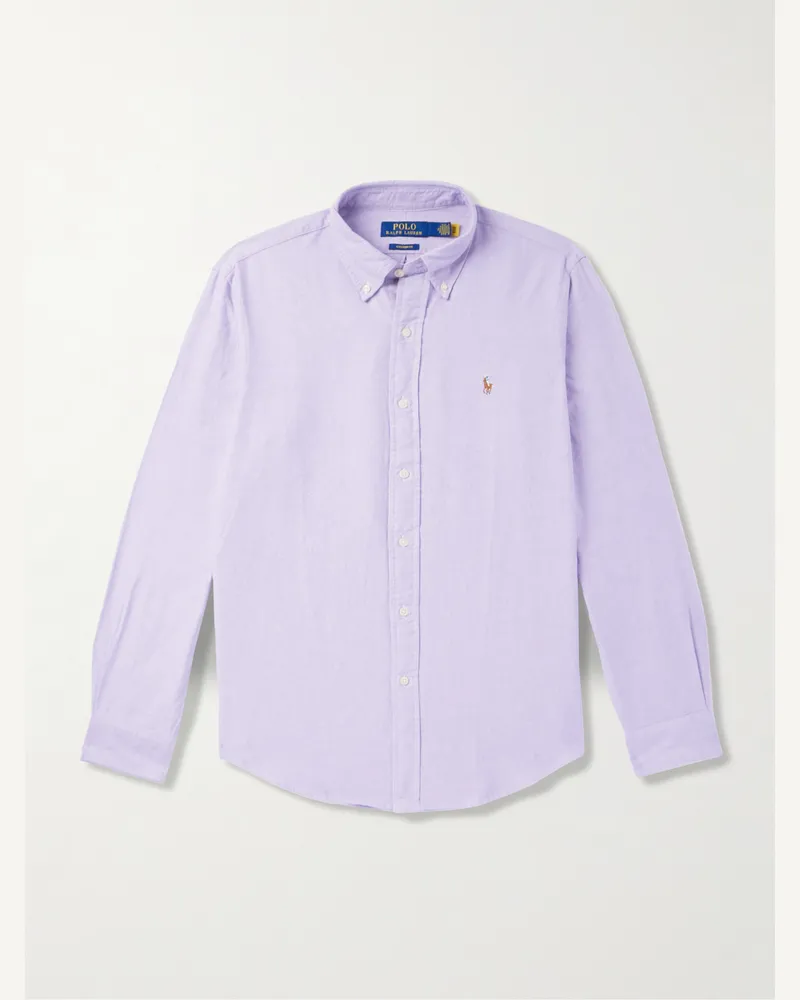Ralph Lauren Hemd aus Baumwoll-Oxford mit Button-Down-Kragen Lila