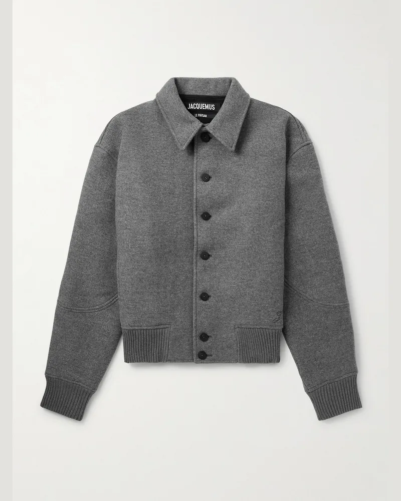 Jacquemus Feltro Bomberjacke aus Wollfilz Grau