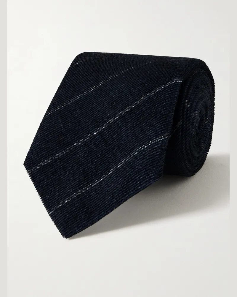 A Kind Of Guise Tulio gestreifte Krawatte aus Baumwolle, 7,5 cm Blau