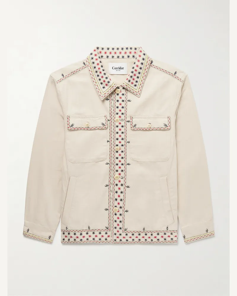 Corridor Starlight Jacke aus Baumwoll-Canvas mit Logostickerei Neutral