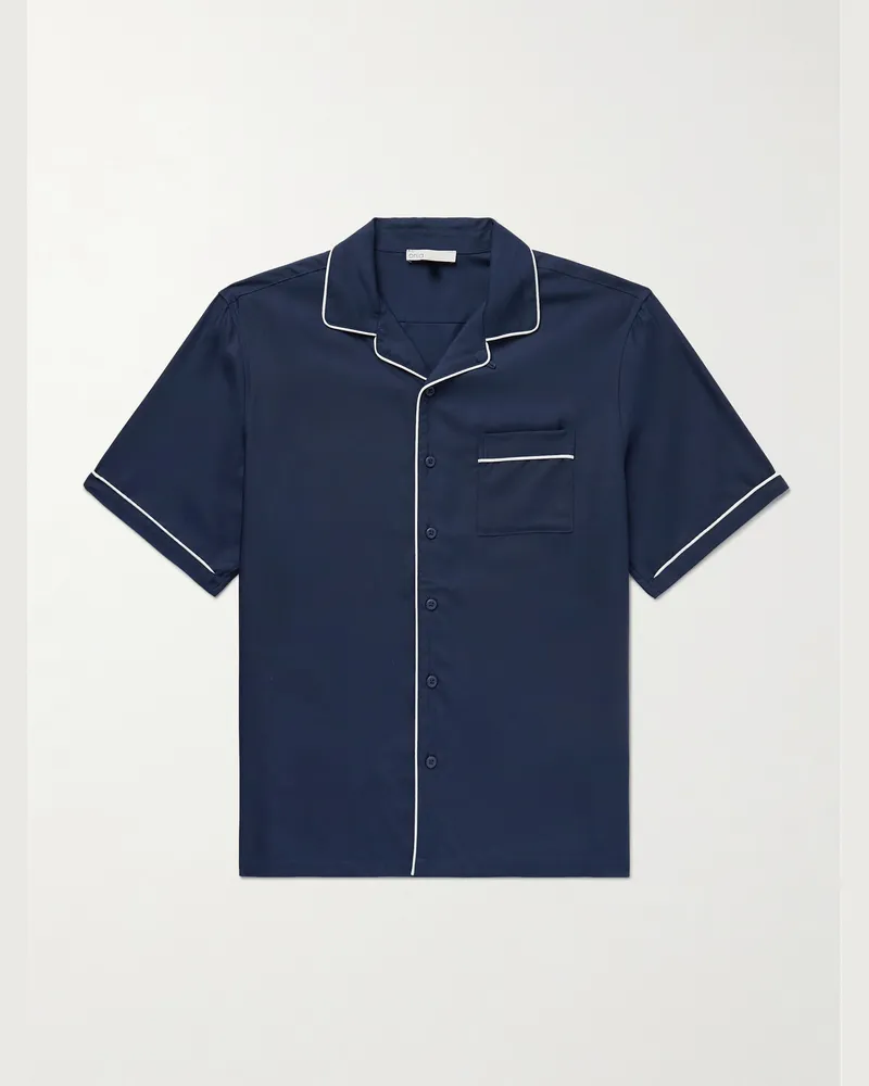 Onia Vacation Hemd aus Tencel™ Lyocell mit wandelbarem Kragen Blau