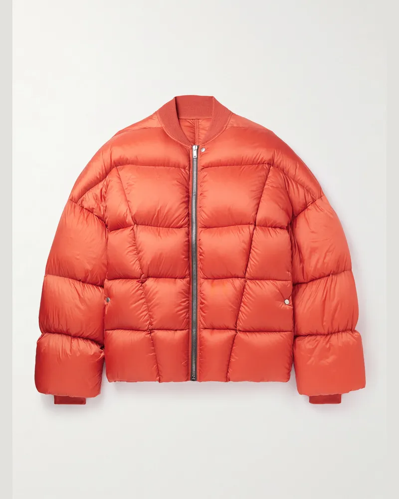 Rick Owens Gesteppte Daunenjacke aus Shell Orange