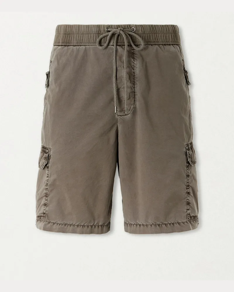 James Perse Straight-Leg Stretch Cotton-Poplin Shorts Green