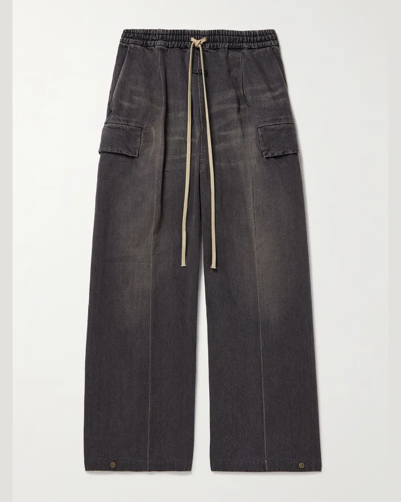 Fear of God Weit geschnittene Cargohose aus Denim mit Kordelzugbund Grau