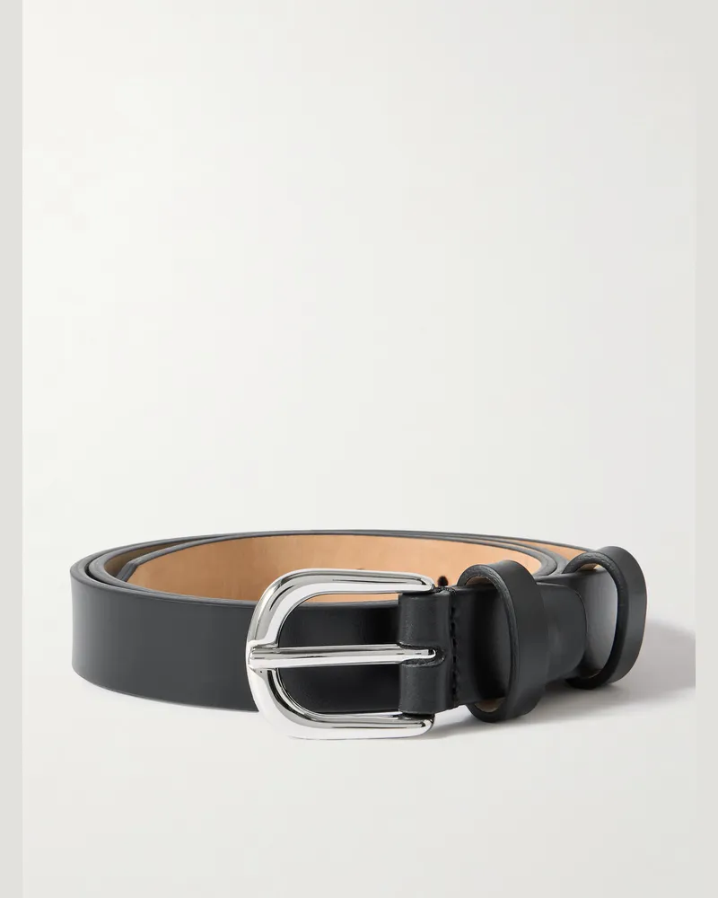 MR P. 2.5cm Leather Belt Black