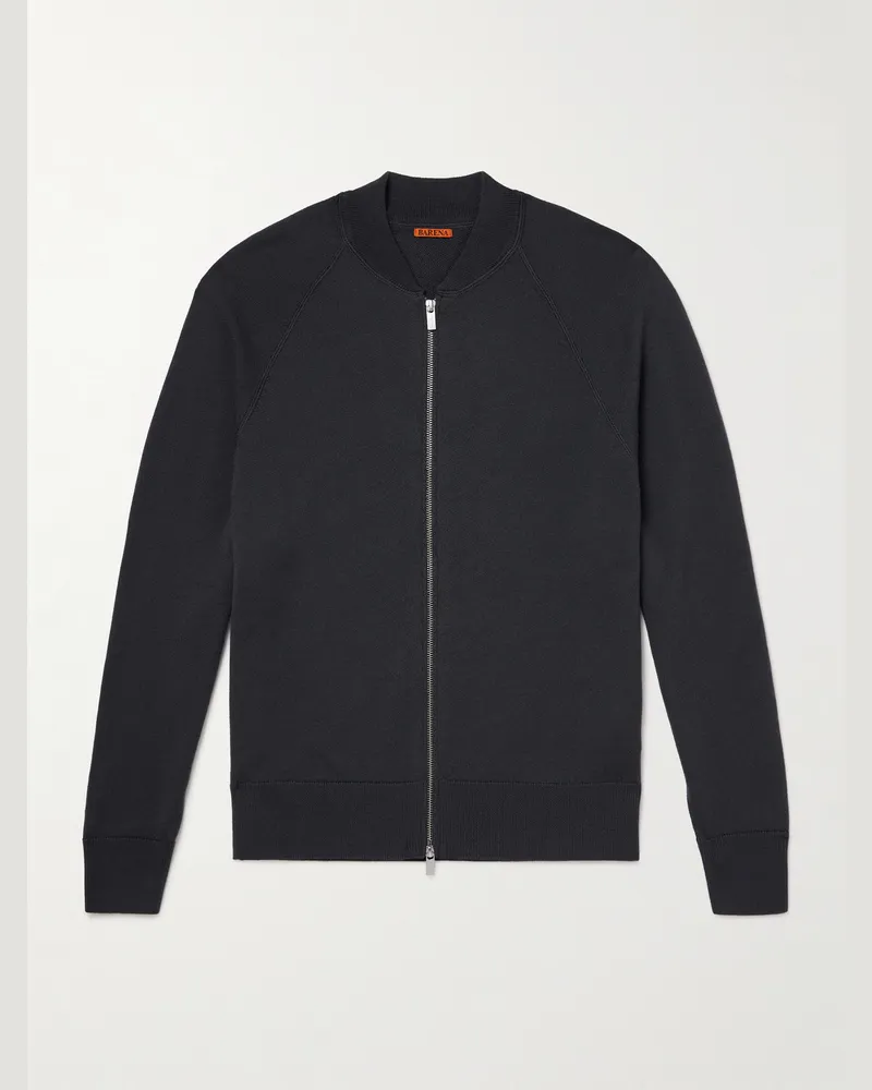 BARENA Cardigan aus Merinowolle mit Reißverschluss Grau