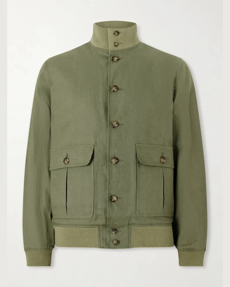 Valstar ino Linen Bomber Jacket Green