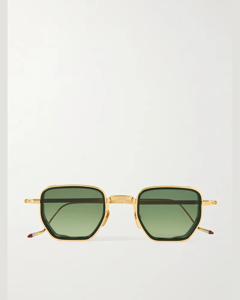 Jacques Marie Mage Atkins Sonnenbrille mit D-Rahmen aus gold- und silberfarbenem Titan Gold