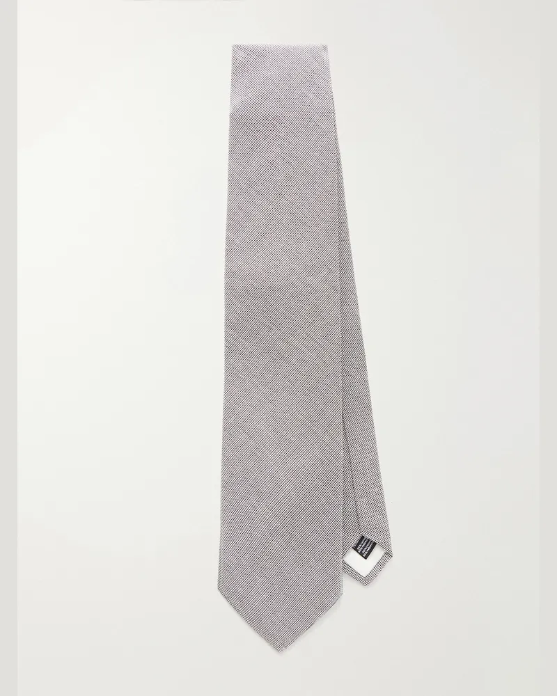 Oliver Spencer 8cm -Knitted Cotton-Blend Tie Neutrals