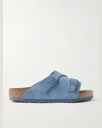 Birkenstock Zürich Sandalen aus Veloursleder Blau