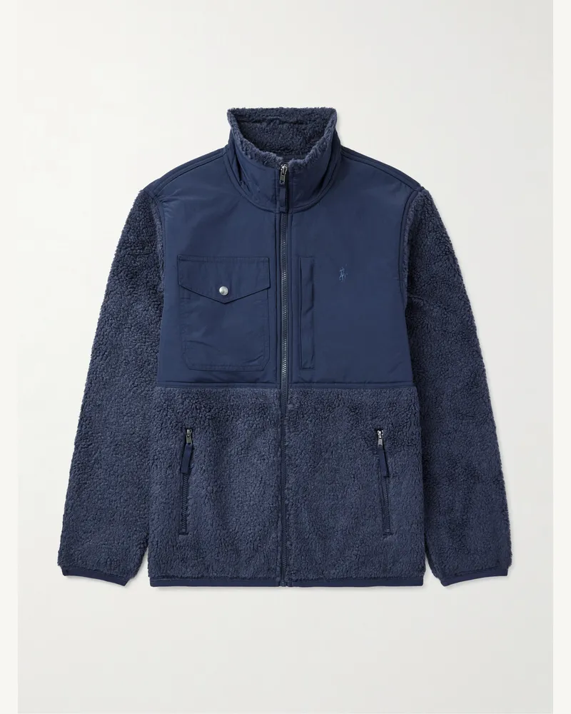 Ralph Lauren Jacke aus Fleece mit Shell-Besatz Blau