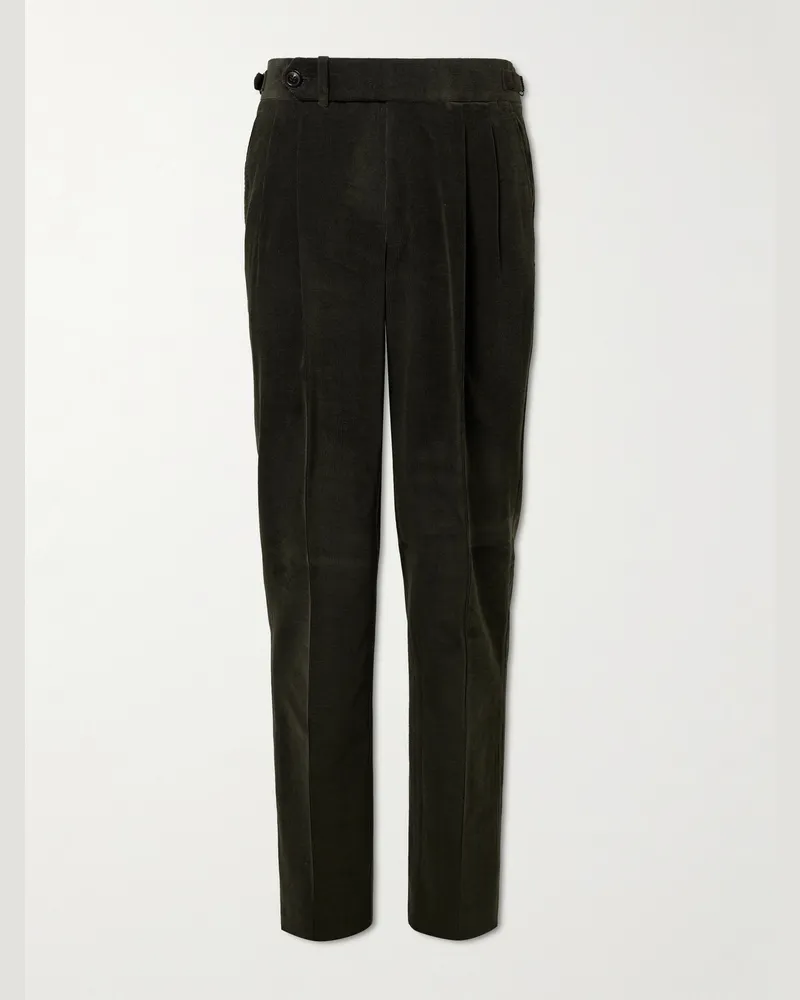 PURDEY Straight-Leg Cotton-Corduroy Trousers Brown