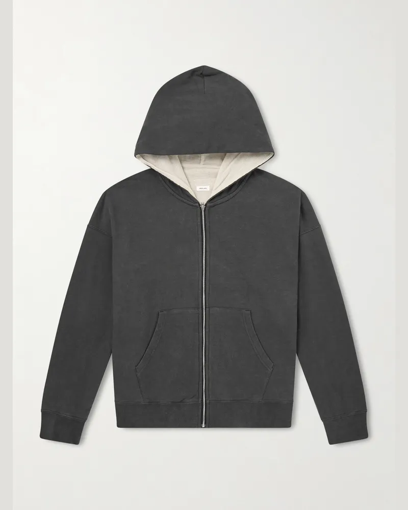 Visvim Jumbo Cotton-Jersey Zip-Up Hoodie Black