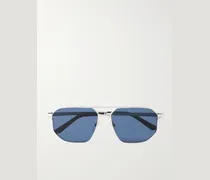 Santos de Cartier Aviator-Style Silver and Gold-Tone Sunglasses
