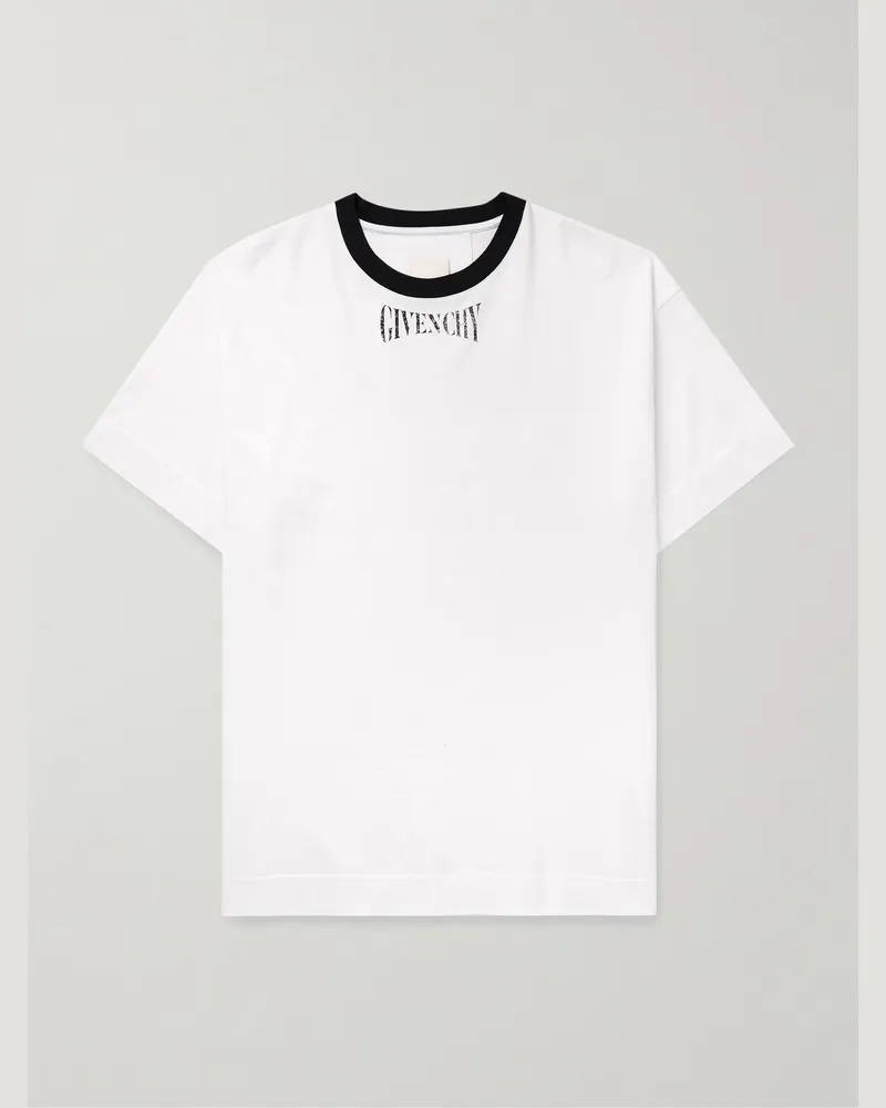 Givenchy T-Shirt aus Baumwoll-Jersey mit Logoprint Weiß