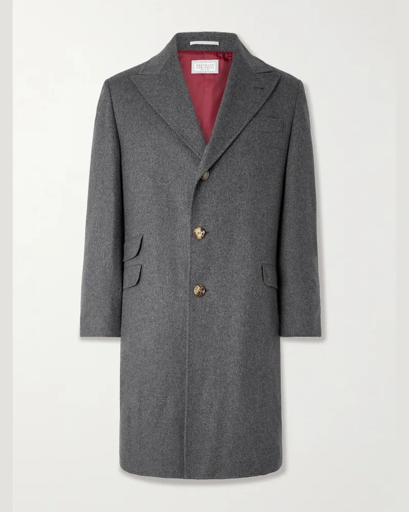Brunello Cucinelli Mantel aus einer Woll-Kaschmirmischung Grau