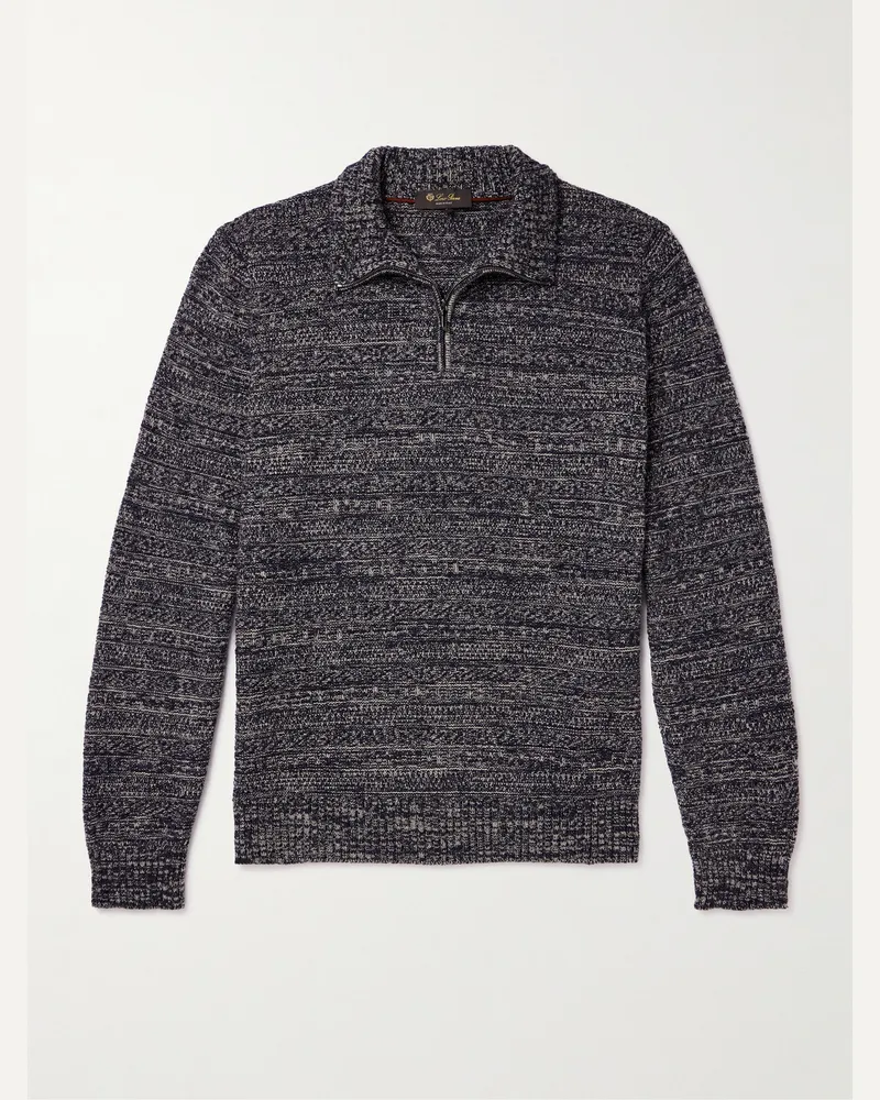 Loro Piana Fancy Troyer aus Kaschmir Blau