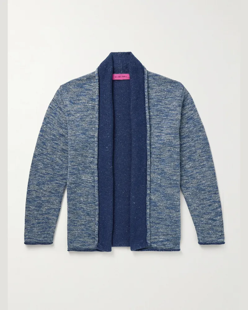 The Elder Statesman Nomad Cardigan aus einer Wollmischung mit Batikmuster Blau