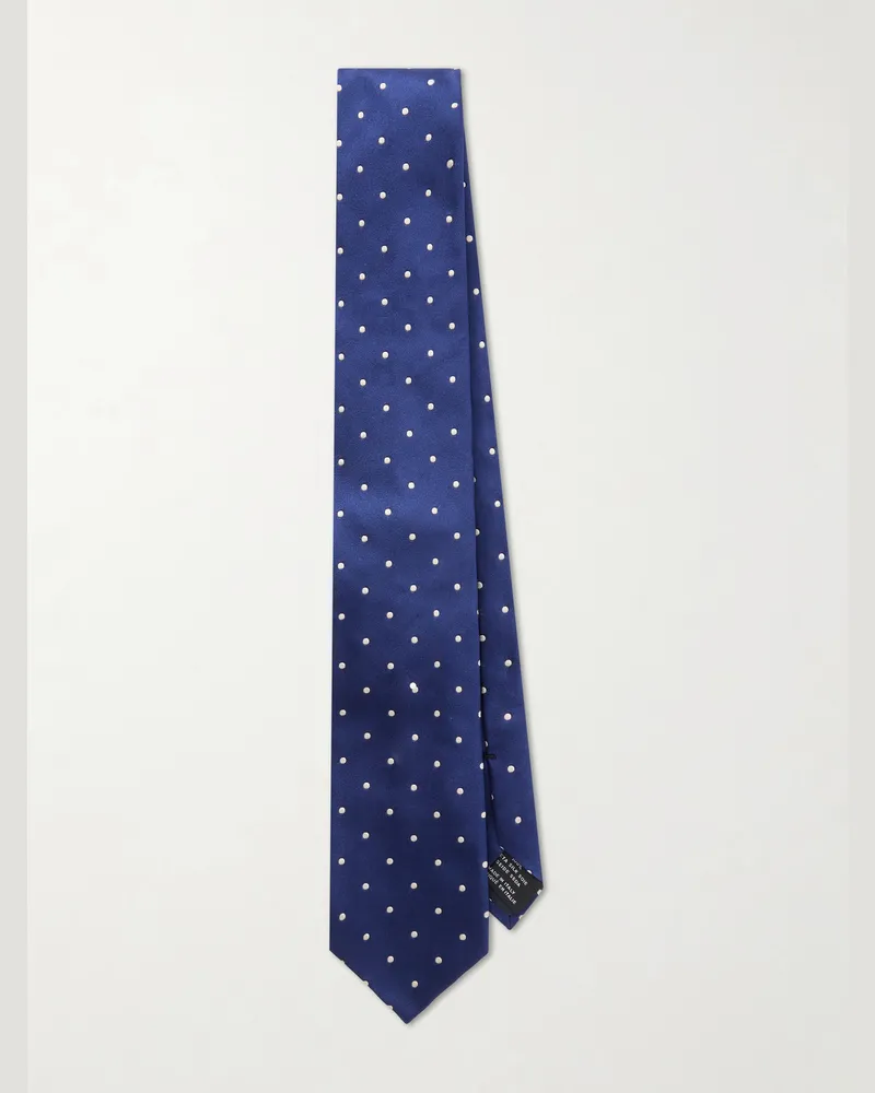 Tom Ford 8cm Polka Dot Silk Tie Blue