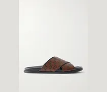 Logo-Embossed Leather Sandals