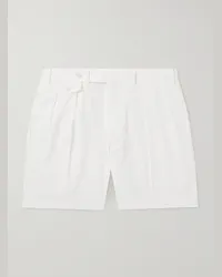 Ralph Lauren Gerade geschnittene Shorts aus Baumwoll-Twill mit Bundfalten Weiß