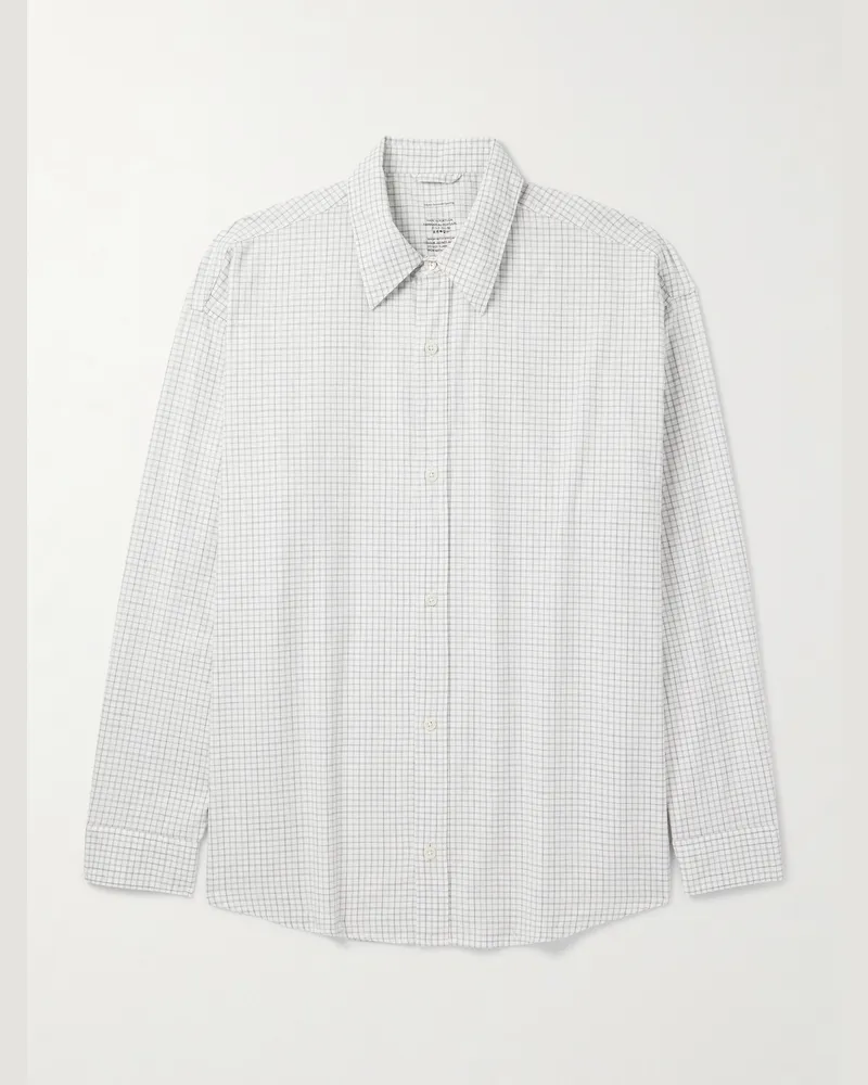 Mfpen Network Oversized-Hemd aus Biobaumwolle mit Karomuster Weiß