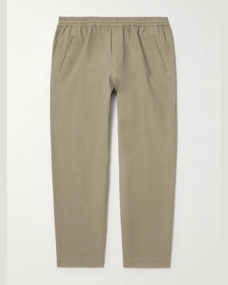Folk Drawcord Assembly Straight-Leg Linen and Cotton-Blend Canvas Trousers Neutrals
