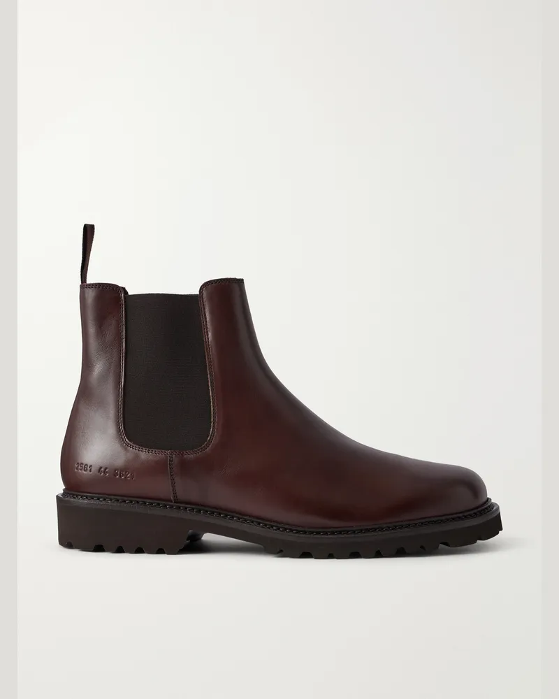 Common Projects Leather Chelsea Boots Burgundy