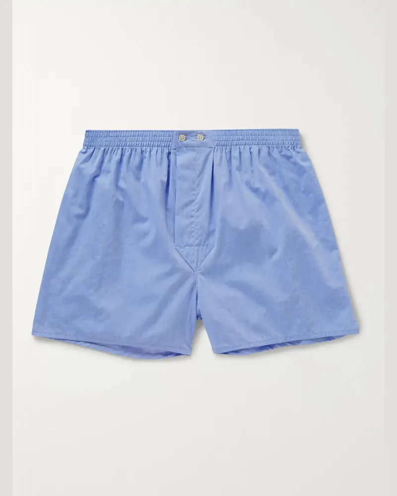 Derek Rose Amalfi Boxershorts aus Baumwolle Blau