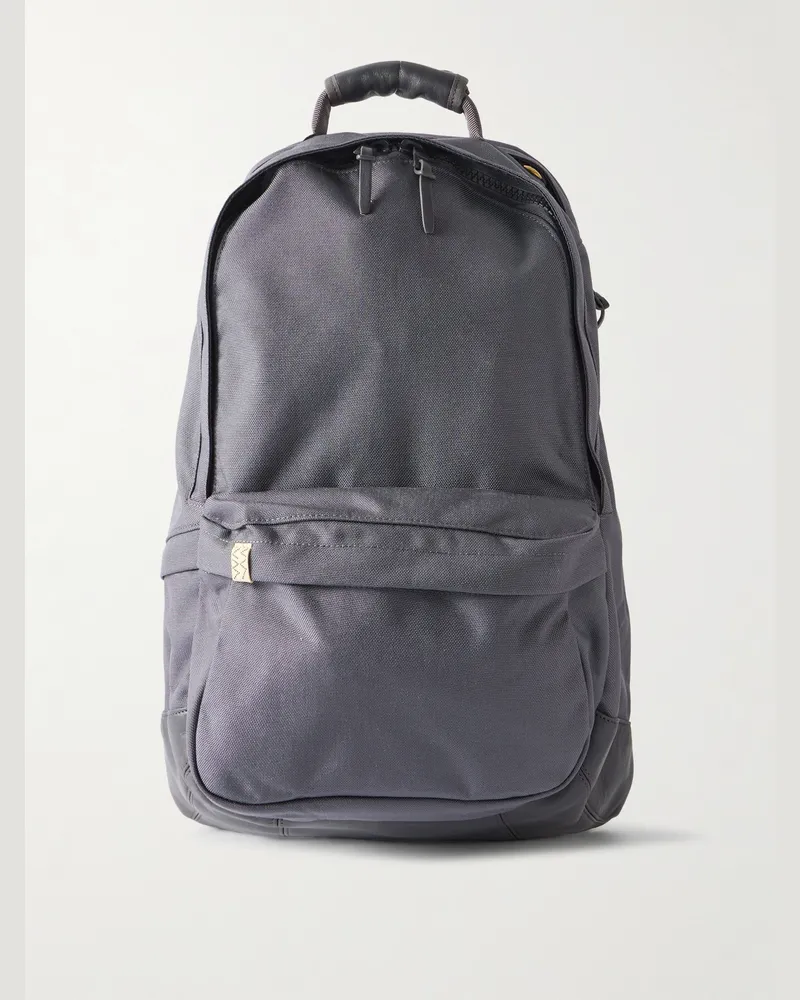 Visvim 22L Leather-Trimmed CORDURA® Backpack Gray