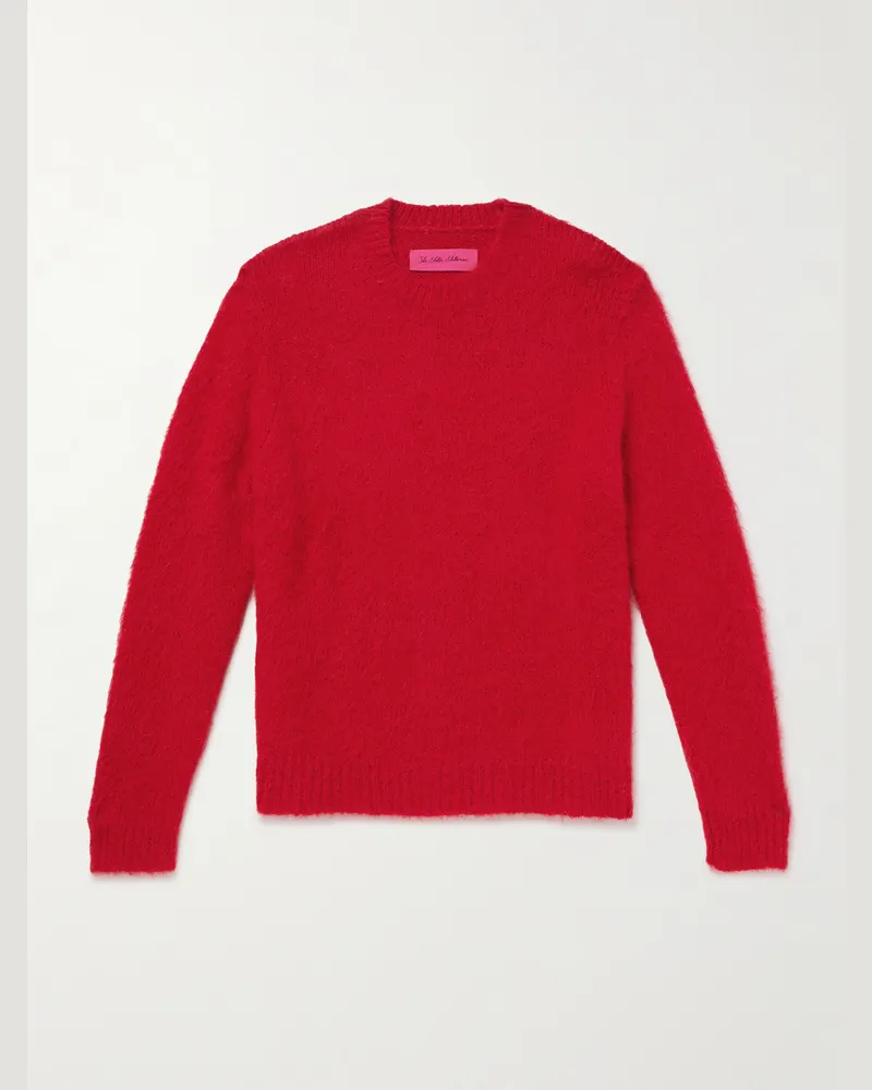 The Elder Statesman Thistle Brushed Suri Alpaca-Blend Sweater Red